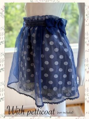 LIZ LISA | 2014 Polka Dot Tulle Ribbon Skirt | Size Free (XXS/XS)